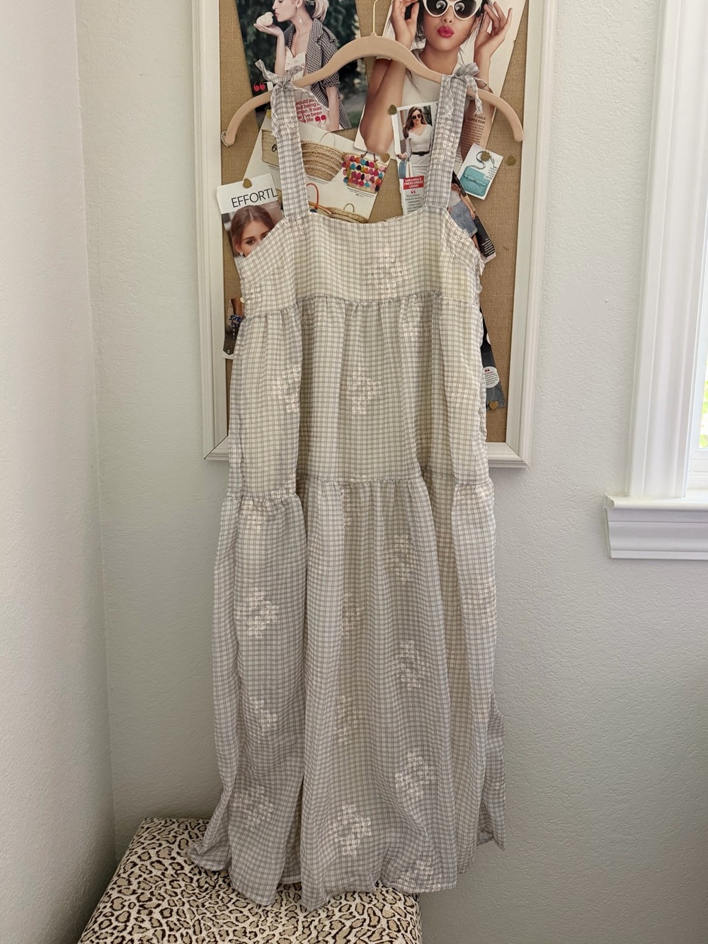 Cute Embroidered Flower Maxi Dress